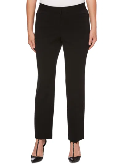 Rafaella Womens Back Rise Straight Leg Dress Pants In Black