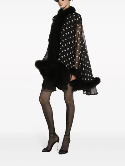 Shop Dolce & Gabbana Dots Print Silk Coat