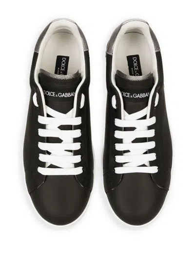 Shop Dolce & Gabbana Portofino Leather Sneakers