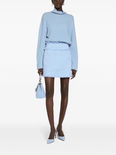 Dolce & Gabbana Light Blue A-line Mini Skirt
