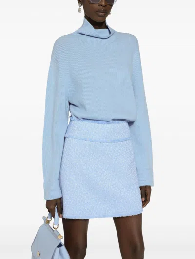 Dolce & Gabbana Light Blue A-line Mini Skirt