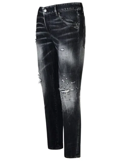 Shop Dsquared2 'cool Girl' Black Cotton Blend Jeans