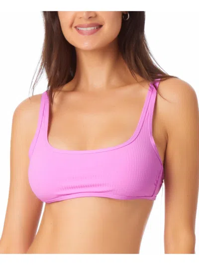 California Waves Womens Ribbed Adjustable Bikini Swim Top In Pink