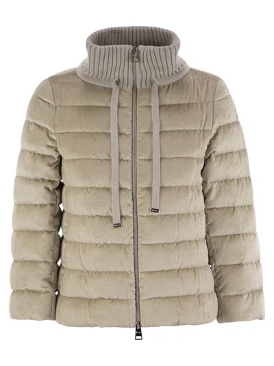Herno Quilted Jacket In Chantilly Velvet