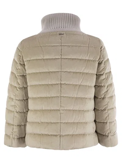 Herno Quilted Jacket In Chantilly Velvet