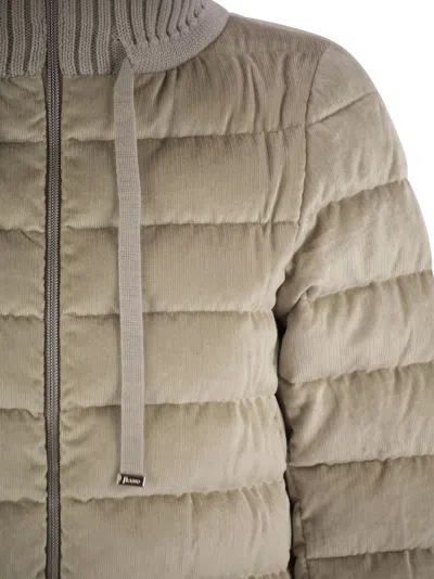 Herno Quilted Jacket In Chantilly Velvet
