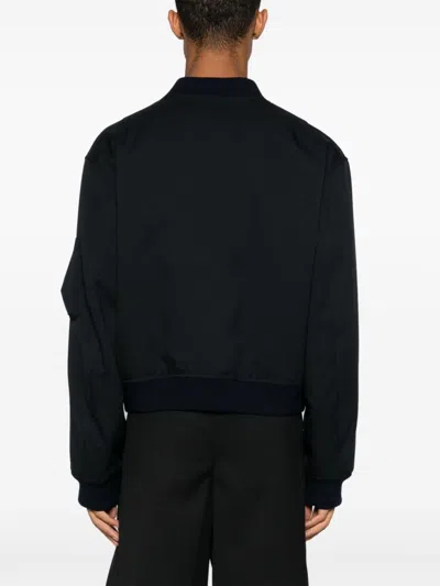 Jil Sander Dark Blue Zipped Bomber Jacket