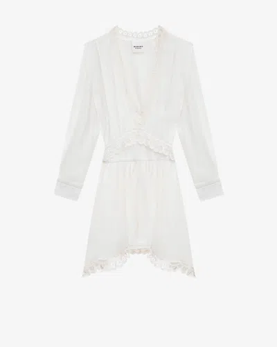 Isabel Marant Étoile Long-sleeve V-neck Dress In White