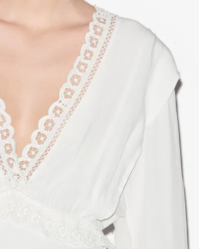 Isabel Marant Étoile Long-sleeve V-neck Dress In White