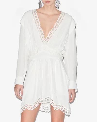 Isabel Marant Étoile Long-sleeve V-neck Dress In White