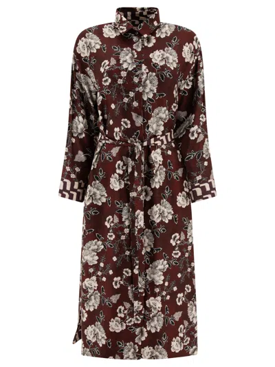 Shop Max Mara Timeless "micaela" Reversible Silk Shirt Dress