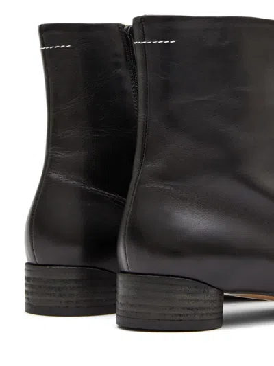 Shop Mm6 Maison Margiela Leather Ankle Boots