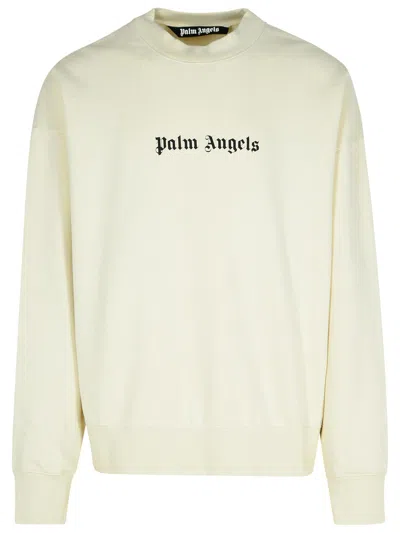 Shop Palm Angels Cream Cotton Sweatshirt