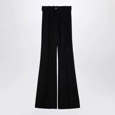 Patou Flared Wool Blend Bell Bottom Trousers