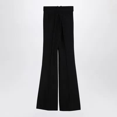 Patou Flared Wool Blend Bell Bottom Trousers