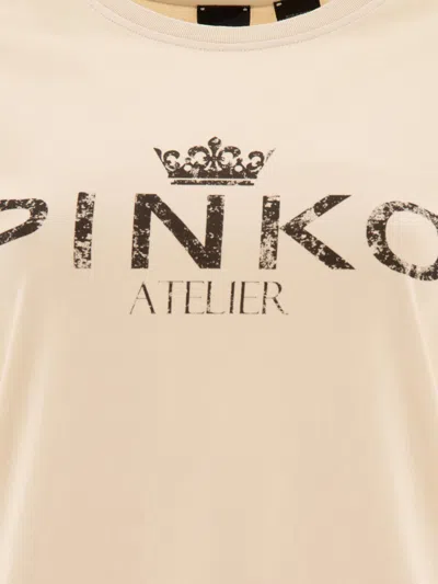 Pinko Woman T-shirt Beige Size L Cotton