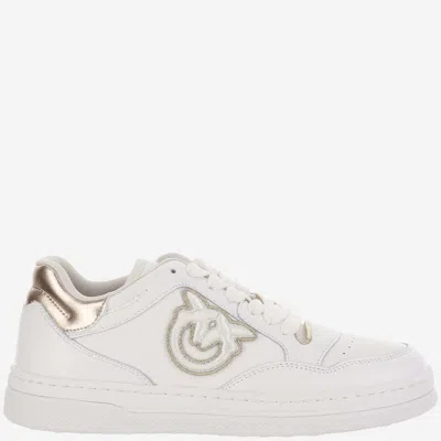 Shop Pinko Leather Sneakers With Logo