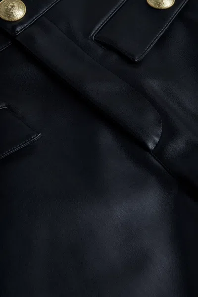 L Agence Dionne Vegan Leather Short In Black