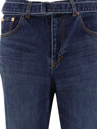 Sacai Belted Mid-rise Flared Jeans