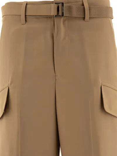 Shop Sacai Belted Trousers