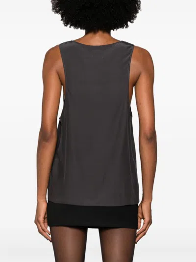 Saint Laurent Scoop-neck Silk Tank Top