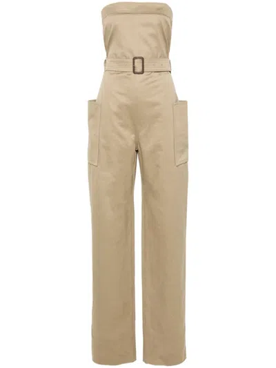 Shop Saint Laurent Cotton Gabardine Jumpsuit