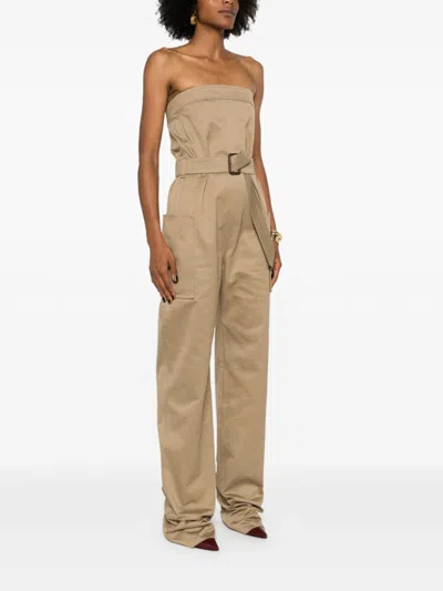 Saint Laurent Strapless Belted Jumpsuit