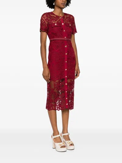 Shop Self-portrait Self Portrait Lace Midi Dress