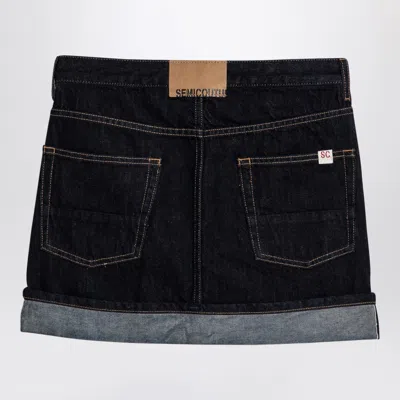 Semicouture Floriane Miniskirt In Dark Denim