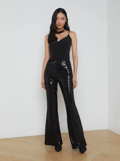 L Agence Honor Sequin Pant In Black