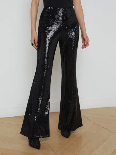 L Agence Honor Sequin Pant In Black