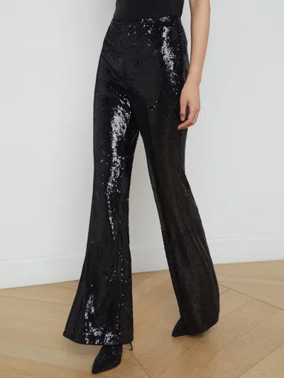 L Agence Honor Sequin Pant In Black