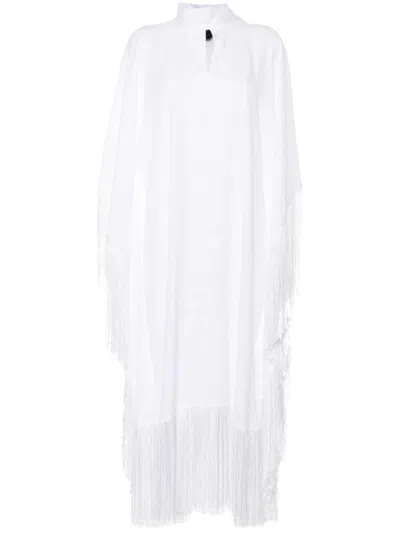 Taller Marmo Linen Kaftan With Fringed Scarf Detailing