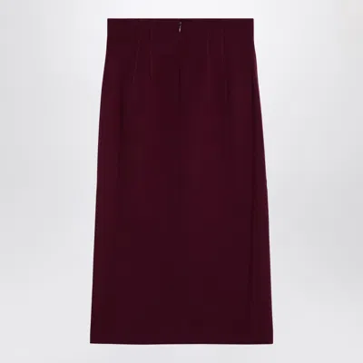 The Andamane Stephanie Burgundy Wool-blend Midi Skirt Women
