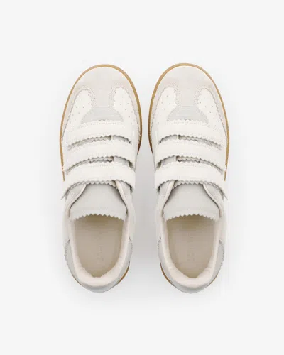 Isabel Marant Beth Panelled Suede Sneakers In Ecru