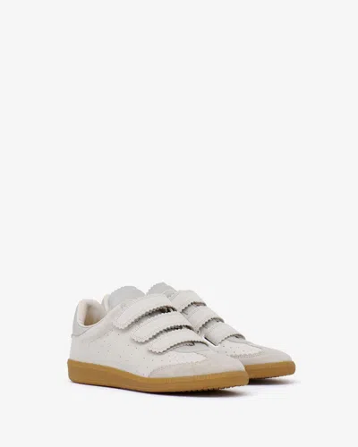 Isabel Marant Beth Panelled Suede Sneakers In Ecru