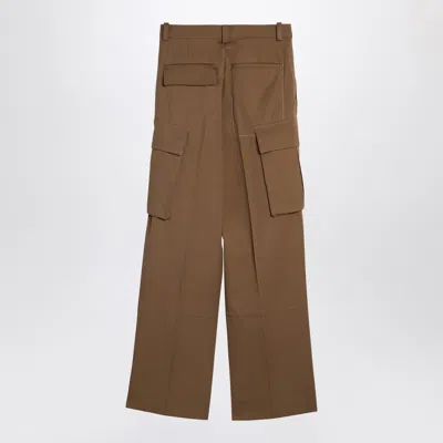 Victoria Beckham Tobacco-coloured Cotton Cargo Trousers Women