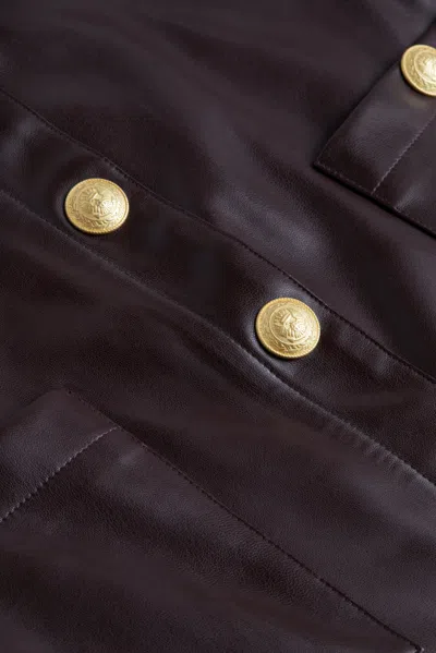 L Agence Truman Vegan Leather Mini Skirt In Dark Syrah