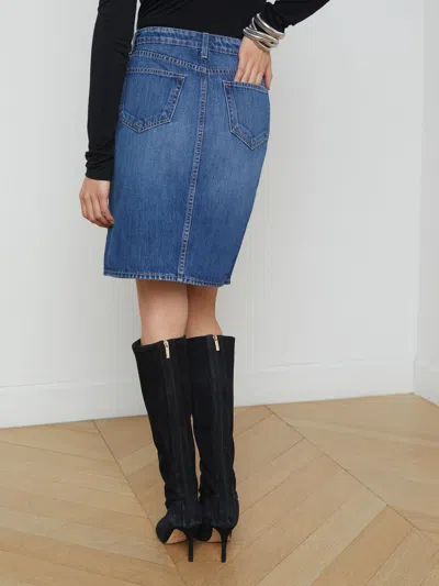 L Agence Tylee Denim Skirt In Brentwood