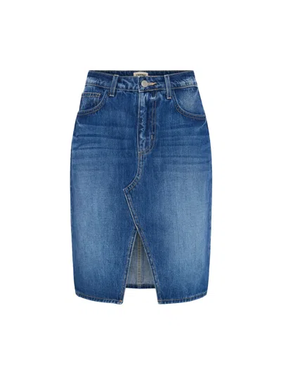 L Agence Tylee Denim Skirt In Brentwood