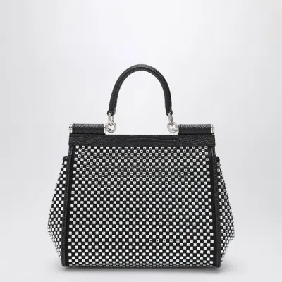 Dolce & Gabbana Sicily Medium Handbag With Crystals In Black