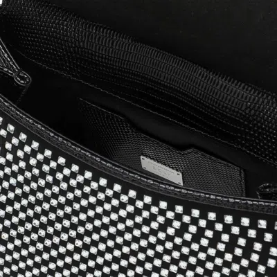 Dolce & Gabbana Sicily Medium Handbag With Crystals In Black