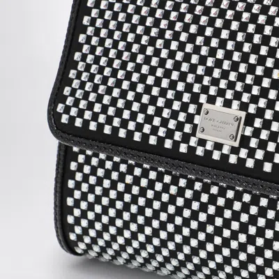 Dolce & Gabbana Sicily Medium Handbag With Crystals In Black