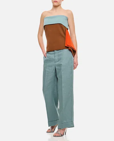 Fendi Draped Asymmetric Mini Skirt In Brown