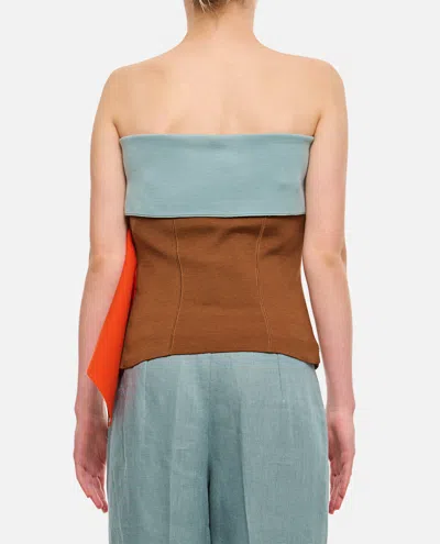 Fendi Draped Asymmetric Mini Skirt In Brown