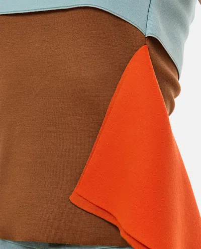 Fendi Draped Asymmetric Mini Skirt In Brown