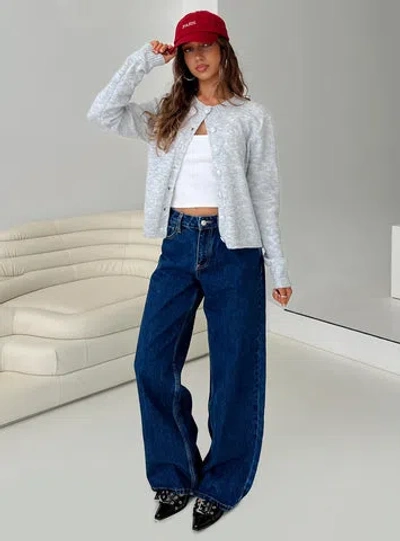 PRINCESS POLLY LOWER IMPACT SHIMA LOW RISE SLOUCH JEANS MID WASH 