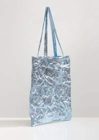 Sies Marjan Farah Laminated Crinkle Tote In Sky Blue