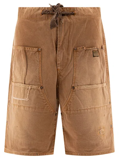 Shop Kapital Farmer Remake Short In Brown