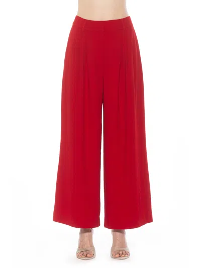 Alexia Admor Women's Kari Pleated Wide Leg Pants In Red